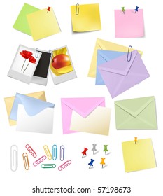 The big group of office papers. Vector.