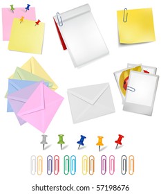 The big group of office papers. Vector.
