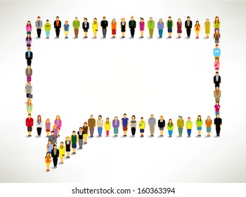 A Big Group of People Gather Together Vector Design