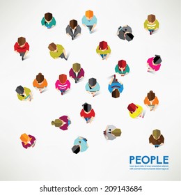 A Big Group Of Top View People Vector Design