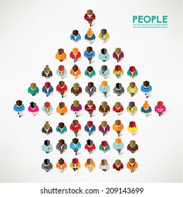A Big Group of Top View People Vector Design