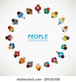 A Big Group Of Top View People Vector Design