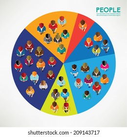 A Big Group of Top View People Vector Design