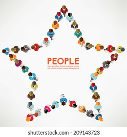 A Big Group of Top View People Vector Design