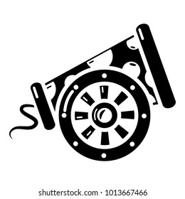 Big gun icon. Simple illustration of big gun vector icon for web.
