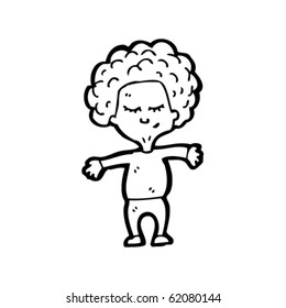 big hair kid cartoon