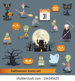 Big Halloween icon and object collection
