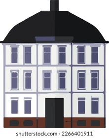 Big Hamburg House Vector Icon. Handmade vector art.