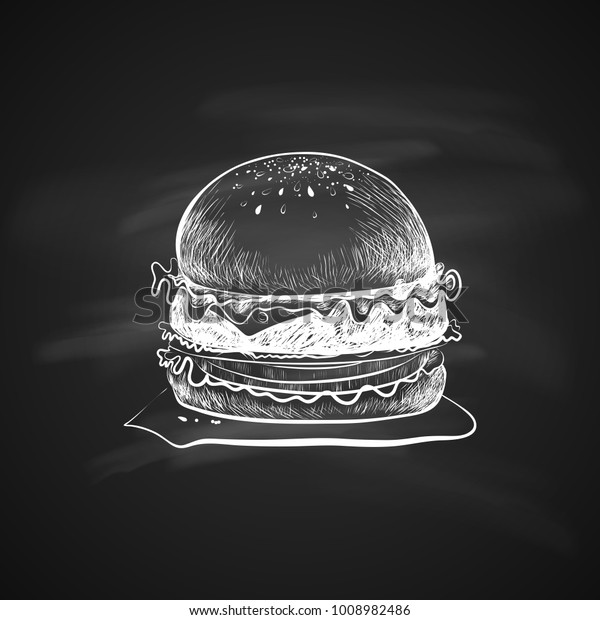 Big Hamburger Cheeseburger Burger Logo Isolated Stock Vector Royalty Free