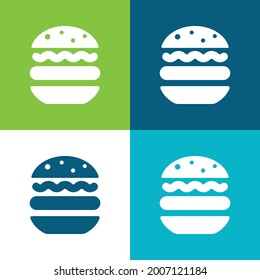 Big Hamburger Flat four color minimal icon set