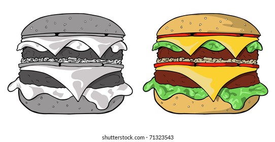 big hamburger illustration