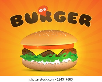 Big Hamburger on nice background