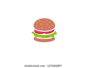 Big hamburger Sandwich with meat and vegetable inside