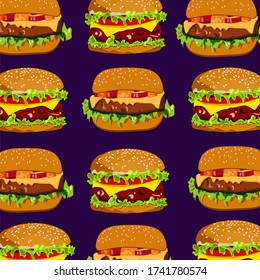 Grandes hamburguesas. Ilustración del vector 