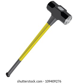 Big Hammer for industrial work. Vector illustration.