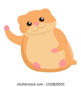Big hamster icon. Cartoon of big hamster vector icon for web design isolated on white background