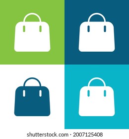 Big Hand Bag Flat four color minimal icon set