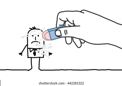 Big hand and  businessman - eraser