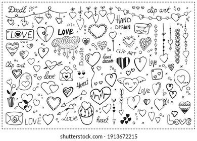 Handdrawn Garland Hearts Garland Isolated On Stock Vector (Royalty Free ...