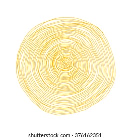 Big Hand Drawn Yellow Spiral
