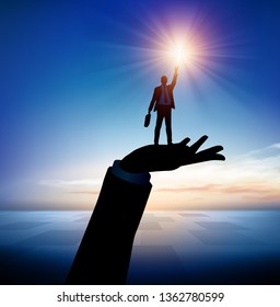 Big hand helps to achieve a target