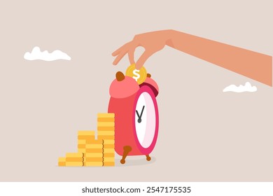 Big hand Invests money into watch to get return profit, returns from the costs that have been invested
