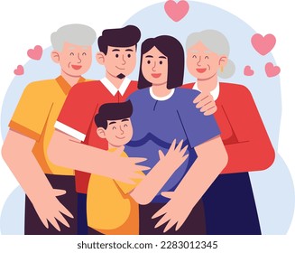 The Big Happy Family Illustration