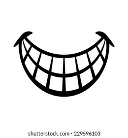 Big Happy Toothy Cartoon Smile Vector Icon