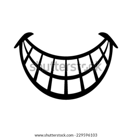 Big Happy Toothy Cartoon Smile vector icon