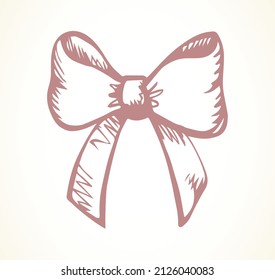 Big happy wed adorn satin light pink box object. Light paper card text space backdrop. Freehand outline black ink hand drawn joy emblem design. Close up front view art doodle pencil retro print style