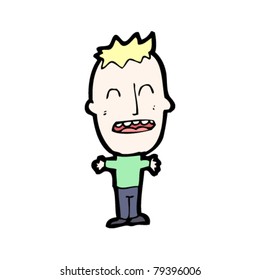 Cartoon mit Großkopfjungen