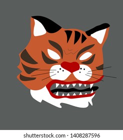 big head of tiger, vector, illustration