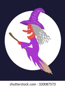 Big head witch cartoon