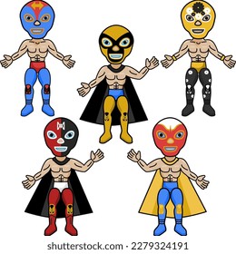 Big headed mexican toy wrestlers