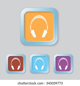 big headphones in the square button