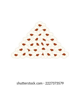 Big heap popcorn. Vector illustration.