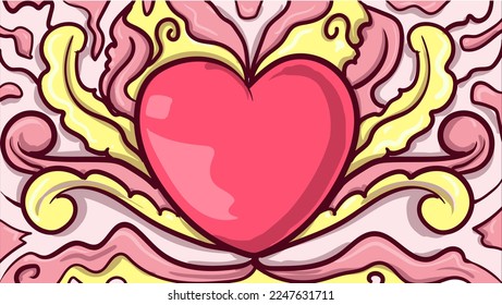 big heart abstract in soft pastel colot for valentines day vector illustration