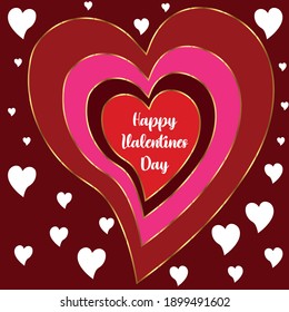 big heart background with gold borders