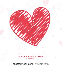 Big Heart background in Valentines day isolated on white Background ,Vector illustration EPS 10