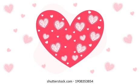Big Heart Hintergrund im Valentinstag einzeln auf weißem Hintergrund,Vektorgrafik EPS10