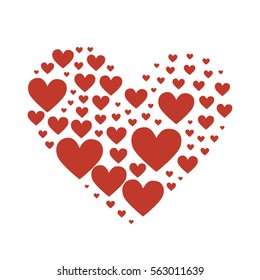 Big Heart Composed Small Red Hearts Stock Vector (Royalty Free ...