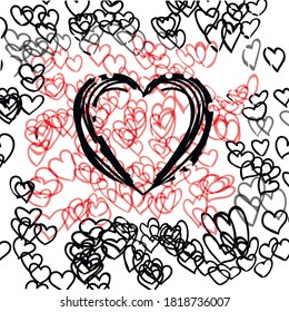 The big heart is drawn on top of the small ones.