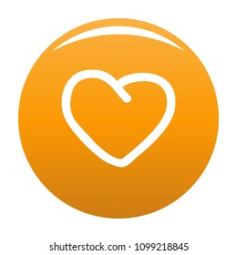 Big heart icon. Simple illustration of big heart vector icon for any design orange