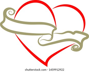 Big heart, illustration, vector on white background.