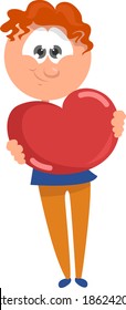 Gran corazón, ilustración, vector sobre fondo blanco.