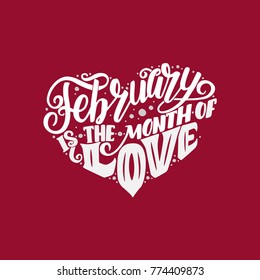 Big heart with lettering about love, phrase for Valentine s Day