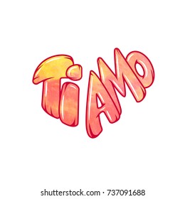 Big heart with lettering - I love you, in all languages of the world. Vector illustration