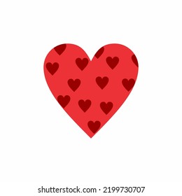Gran corazón con poco diseño de iconos dentro 