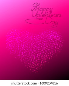 A big heart made of little hearts in honor of Valentine's Day, on a romantic background