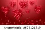 A big heart made of many small red hearts. Valentine's Day background. Vector illustration design for greeting cards, banner, poster, and template.